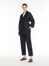 Max Mara Denim-look Jersey Robe Jacket In Navy