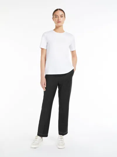 Max Mara Denim-look Jersey Trousers In White