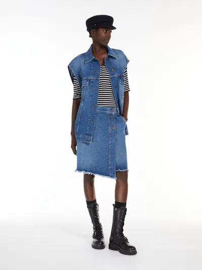Max Mara Denim Mini Skirt In Blue
