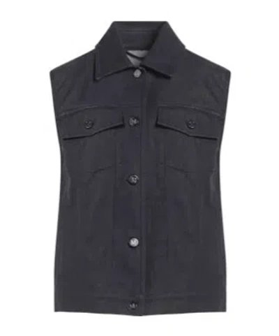 Max Mara Denim Outerwear In Black