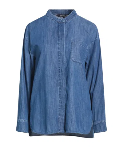 Max Mara Denim Shirts In Blue