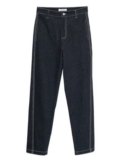 Max Mara Denim Tapered Pants In Blue