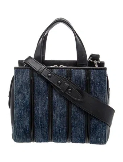 Pre-owned Max Mara Denim Top Handle Bag In Blue