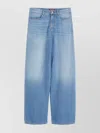 Max Mara Denim Trousers Wide-leg Faded Wash In Blue