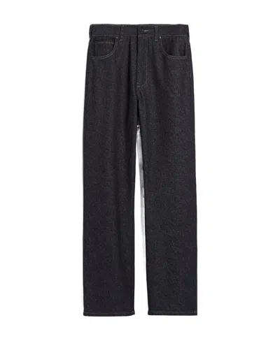Max Mara Denim Trousers With Logo Affixed In Black