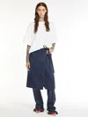 Max Mara Denim Wrap Skirt In Navy
