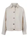 Max Mara Denim-effect Jersey Overshirt In Gray