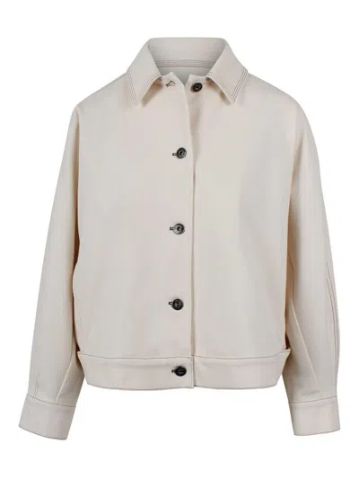 Max Mara Denim-effect Jersey Overshirt In Gray