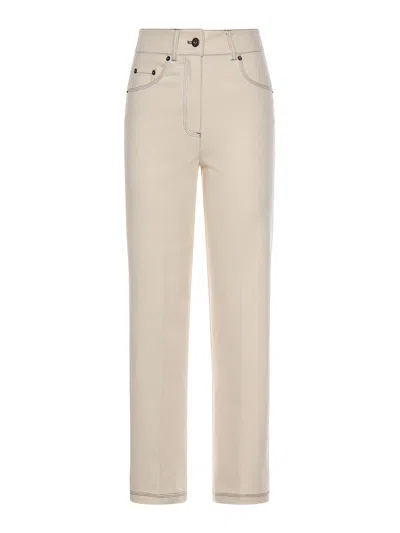 Max Mara Pantalón Casual - Blanco In Neutral