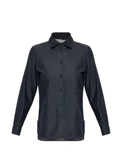 Max Mara Denim-look Cotton Shirt In Blue