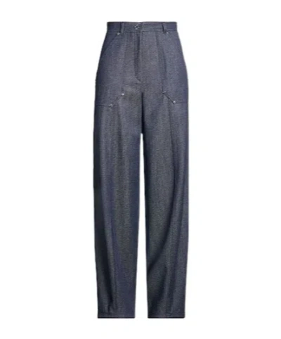 Max Mara Denim-style Straight-leg Pants In Blue