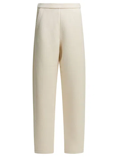 Max Mara Dente Fleece Pants In Neutral