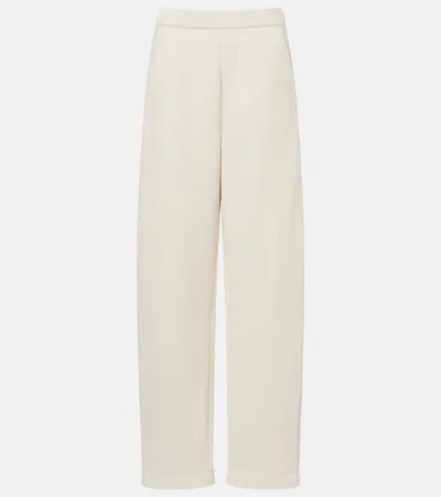 Max Mara Dente Cotton-blend Sweatpants In Neutral