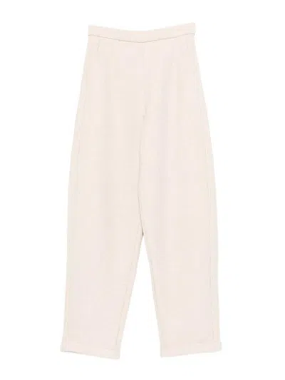 Max Mara Dente Cotton Fleece Trousers In White