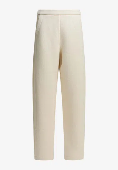 Max Mara Dente Fleece Pants In Neutral