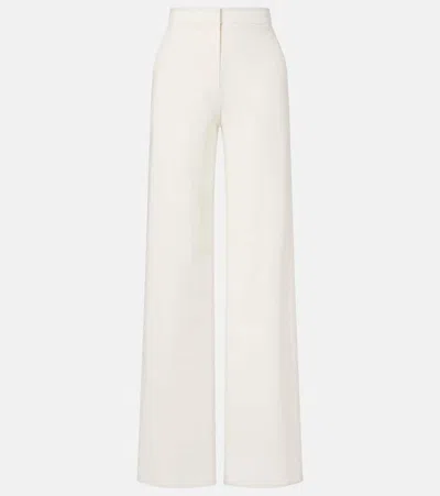 Max Mara Dentice Cotton-blend Straight Pants In White