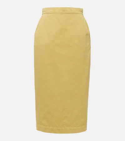 MAX MARA DENVER COTTON GABARDINE MIDI SKIRT