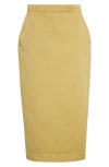 Max Mara Mustard-coloured Pencil Skirt In Cotton In Mustard