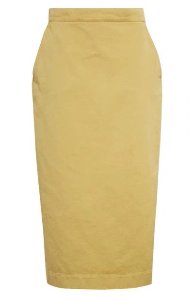 Max Mara Denver Cotton Twill Pencil Skirt In Yellow