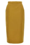 Max Mara Yellow Back Split Skirt In Yellow