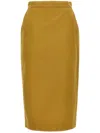 Max Mara Yellow Back Split Skirt In Yellow