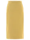 Max Mara Mustard-coloured Pencil Skirt In Cotton In Yellow