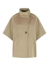 Max Mara Derrik Beige Cashmere Cape In Multi