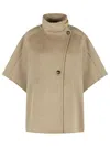 Max Mara Derrik' Beige Cashmere Cape In Neutral