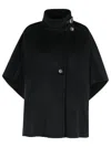 Max Mara Button Detail Cape With High Collar In Black