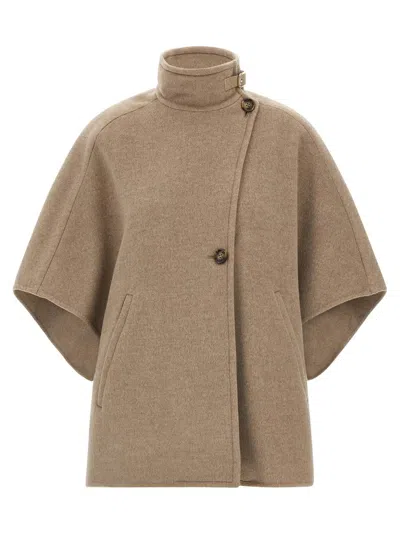 Max Mara Derrik Capes Beige In Brown