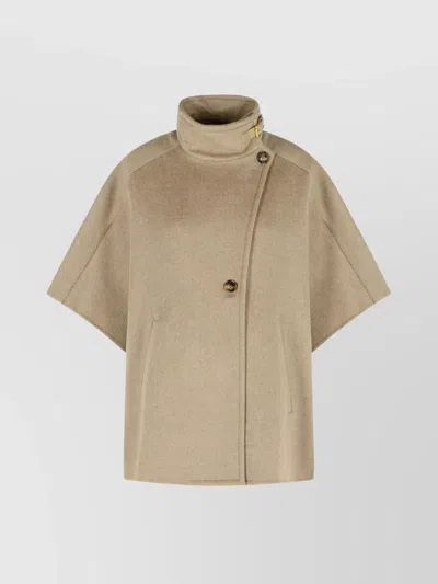 Max Mara 'derrik' Cashmere Cape Featuring Buckle Detail