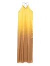 Max Mara Halter Neckline Backless Dress In Multi