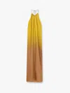 Max Mara Halter Neckline Backless Dress In Multi