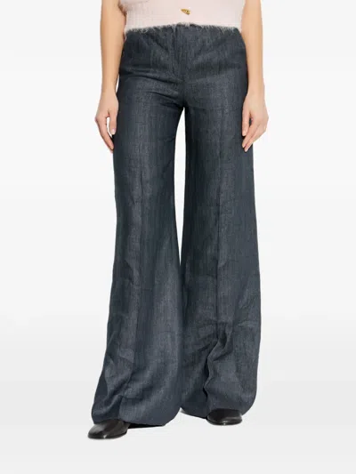 Max Mara Deserto Flared Trousers In Blue