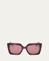 Max Mara Women's Design 4 Cat-eye Violet Horn Gradient Injected And Gold-tone Sunglasses In Violet Gradient Blue