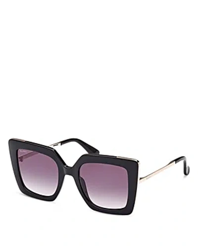 Max Mara Design4 Cat Eye Sunglasses, 52mm In Black/purple Gradient