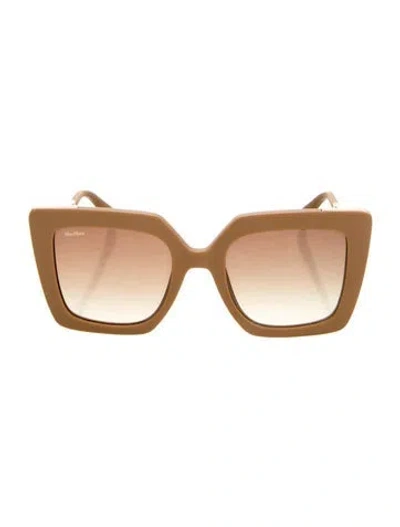 Pre-owned Max Mara Design4 Mm0051 73f Oversize Sunglasses In Neutrals