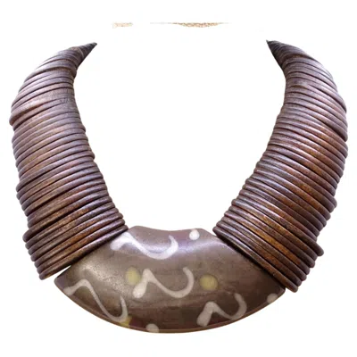 Pre-owned Max Mara Designer Necklace In Tribal Style Designed By The Italian Brand  , Italy In Multiple
