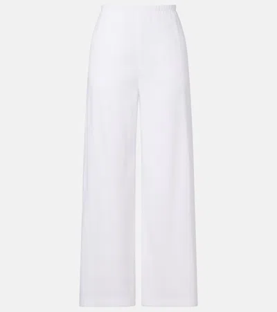 Max Mara Destino Linen-blend Wide-leg Pants In White