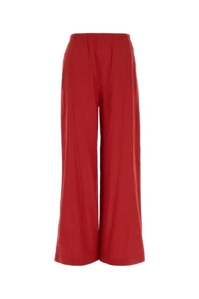 Max Mara Destino Pant In Linen-blend Jersey For Women In Red