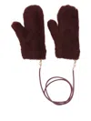 Max Mara Detahable-tie Mittens In Brown