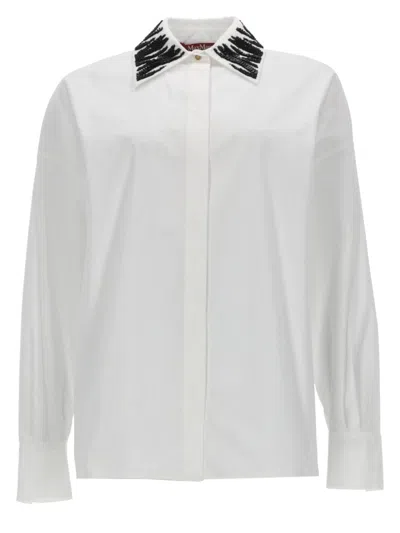 Max Mara Dettaglio Strass Cotton-polyester Shirt In White