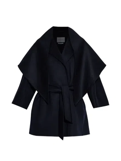 Max Mara Detto Belted Coat In Blue