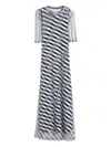 Max Mara Diagonal-stripe Mesh Dress In Animal Print