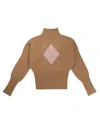 Max Mara Diamond Intarsia Polo Neck Jumper