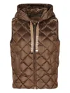 Max Mara Water-repellent Canvas Padded Gilet In Brown