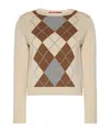 Max Mara Diamond Pattern Knit Sweater In Neutral