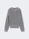 Max Mara Diamond-patterned Cordonnet Sweater In Gray