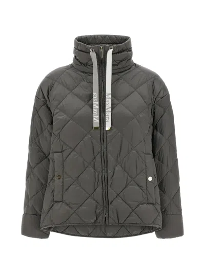Max Mara Diamond Quilted Jacket In Gray