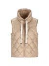 Max Mara Diamond-patterned Quilted Gilet In Neutral